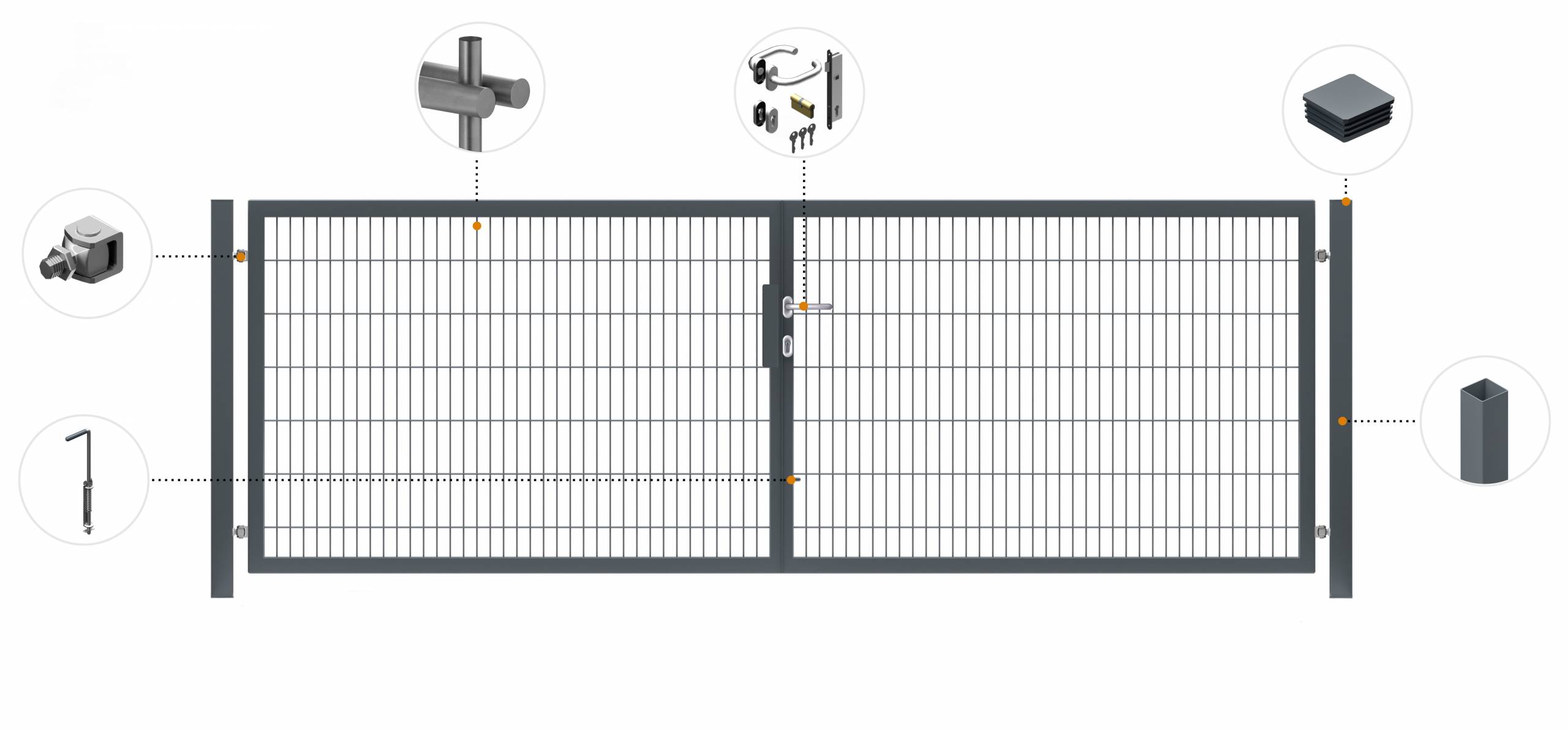 Kombi Tor 8/6/8 Einbetonieren 2-flügig - Image 3