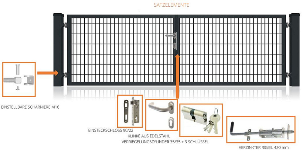 Kombi Tor 8/6/8 Einbetonieren 2-flügig - Image 2